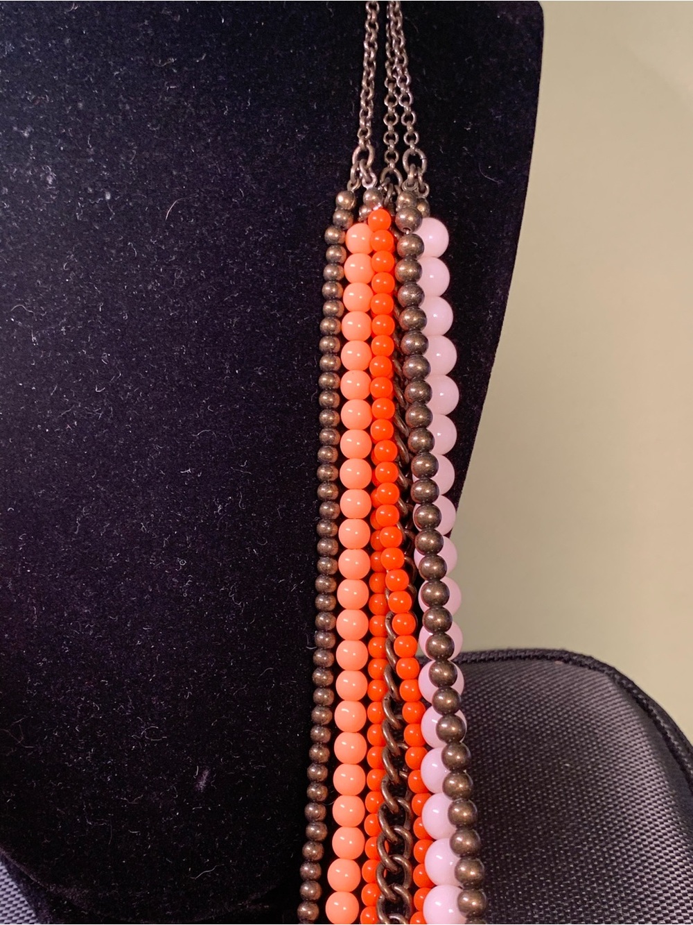 Premier Designs Coral and Pink Multi-Strand Necklace - Picture 3 of 6